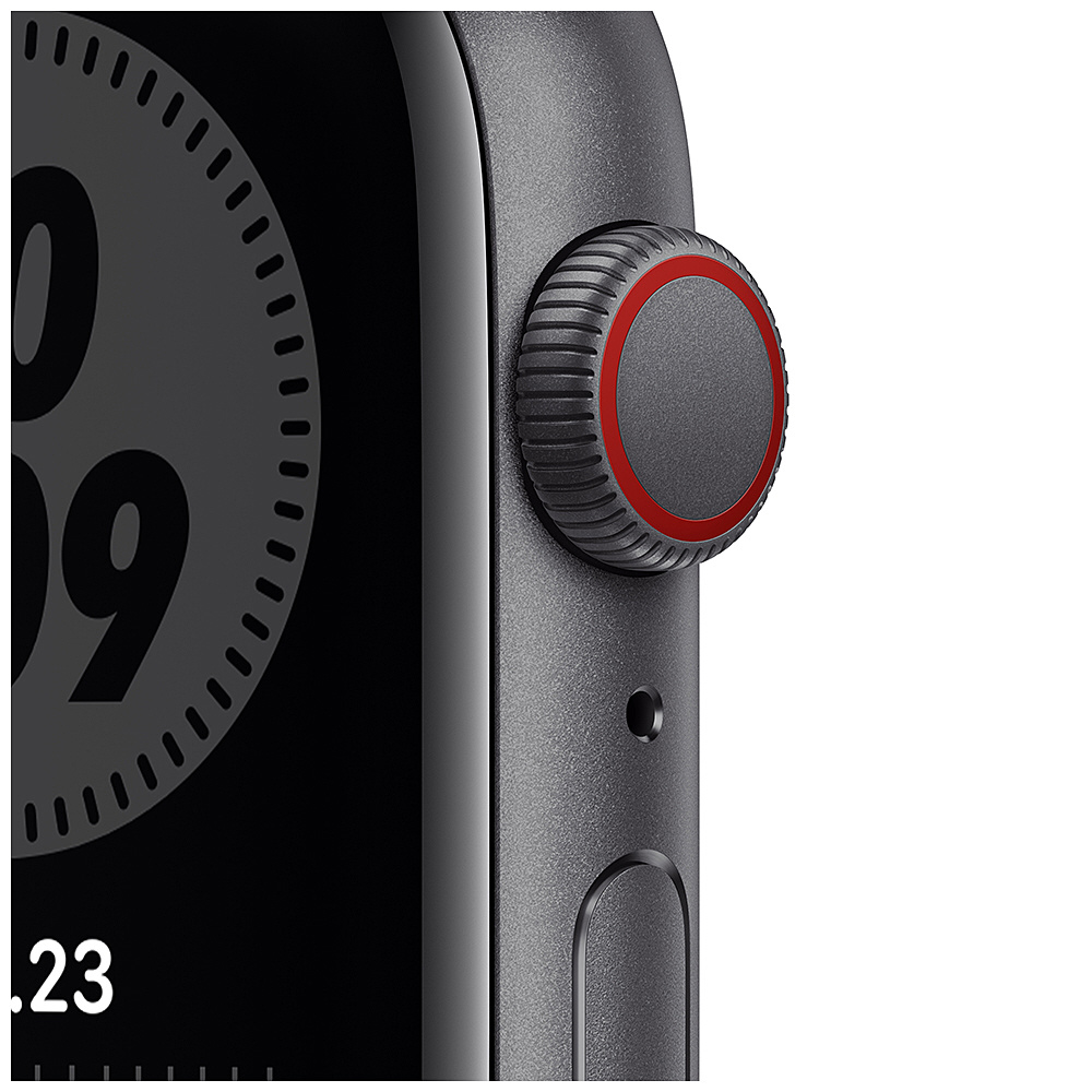 Apple Watch Nike SE（GPS + Cellularモデル）-  44mmスペースグレイアルミニウムケースとアンスラサイト/ブラックNikeスポーツバンド - レギュラー スペースグレイアルミニウム MG0A3J/A