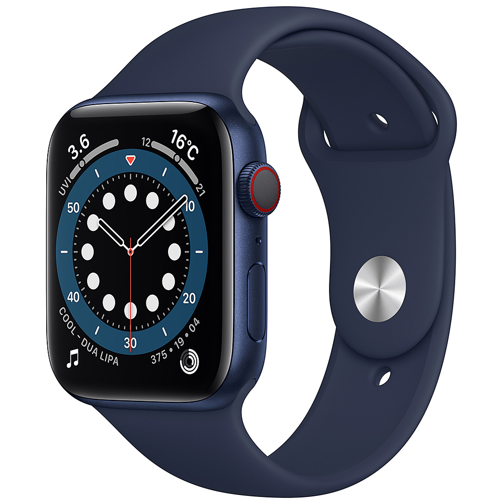 Apple Watch Series 6（GPS + Cellularモデル）- 44mmブルーアルミニウムケースとディープネイビースポーツバンド -  レギュラー