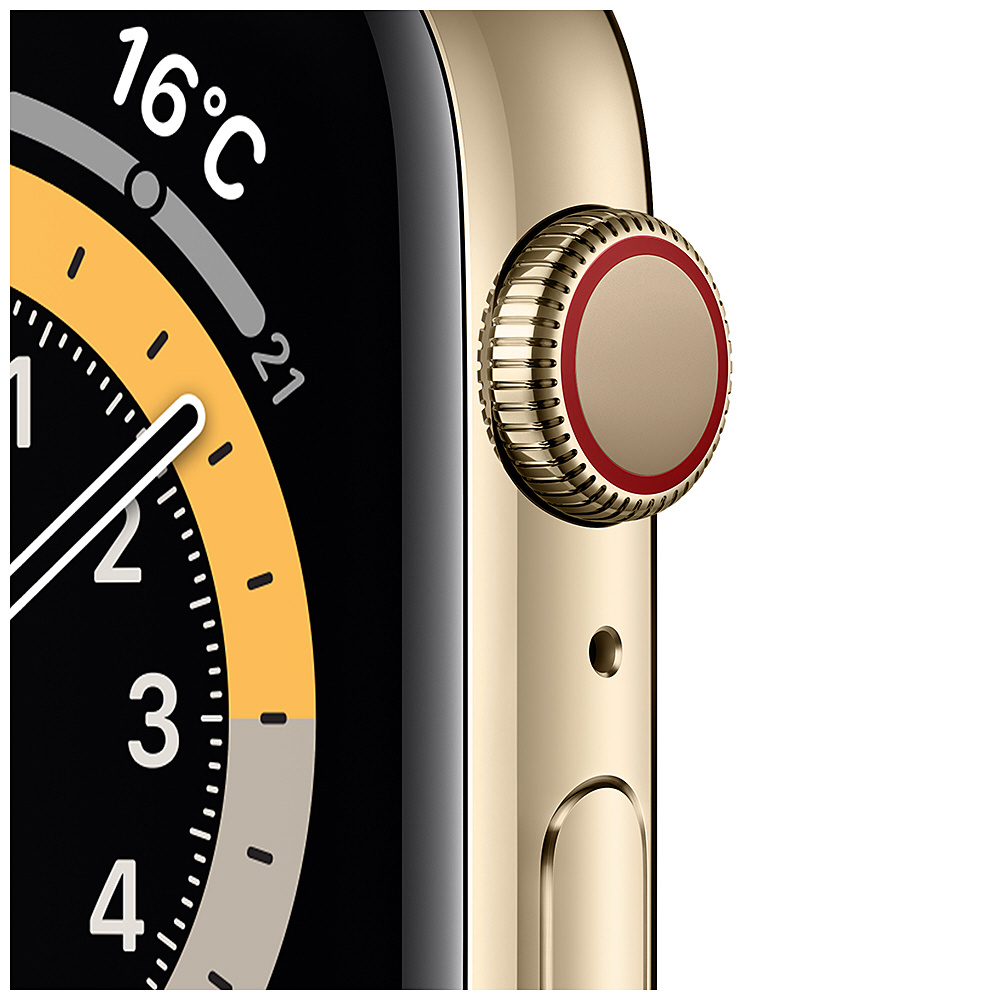 Apple Watch Series 6（GPS + Cellularモデル）-  44mmゴールドステンレススチールケースとキプロスグリーンスポーツバンド - レギュラー