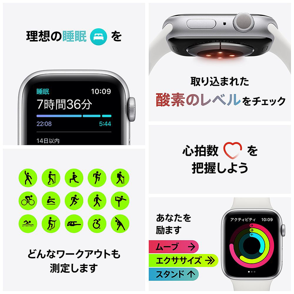 Apple Watch Series 6（GPSモデル）- 40mmブルーアルミニウムケースとディープネイビースポーツバンド - レギュラー