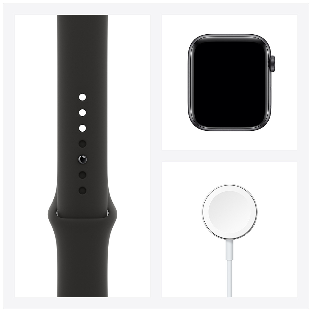 Apple Watch Series 6（GPSモデル）- 44mmスペースグレイアルミニウムケースとブラックスポーツバンド - レギュラー  M00H3J/A
