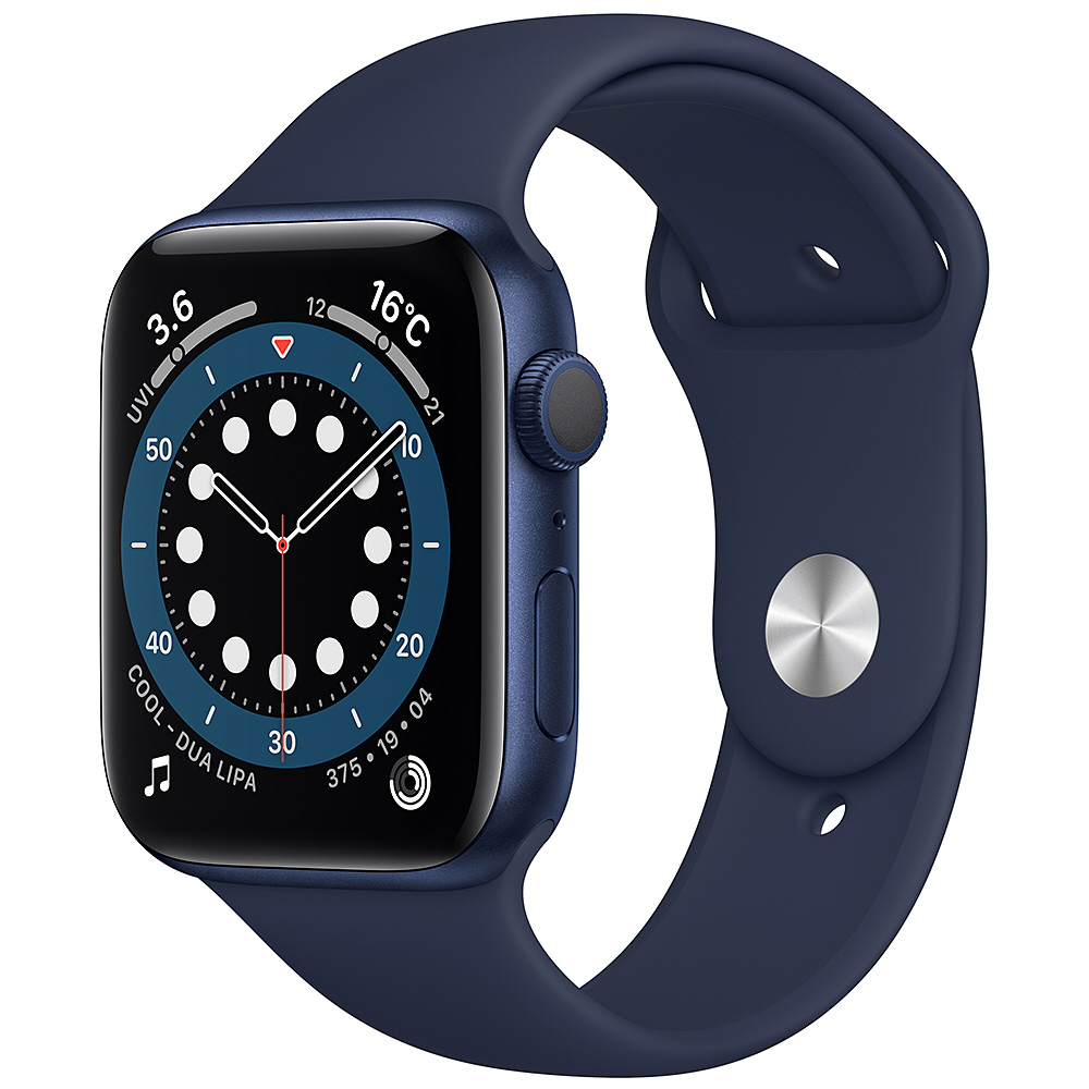 Apple Watch Series 6（GPSモデル）- 44mmブルーアルミニウムケースとディープネイビースポーツバンド - レギュラー