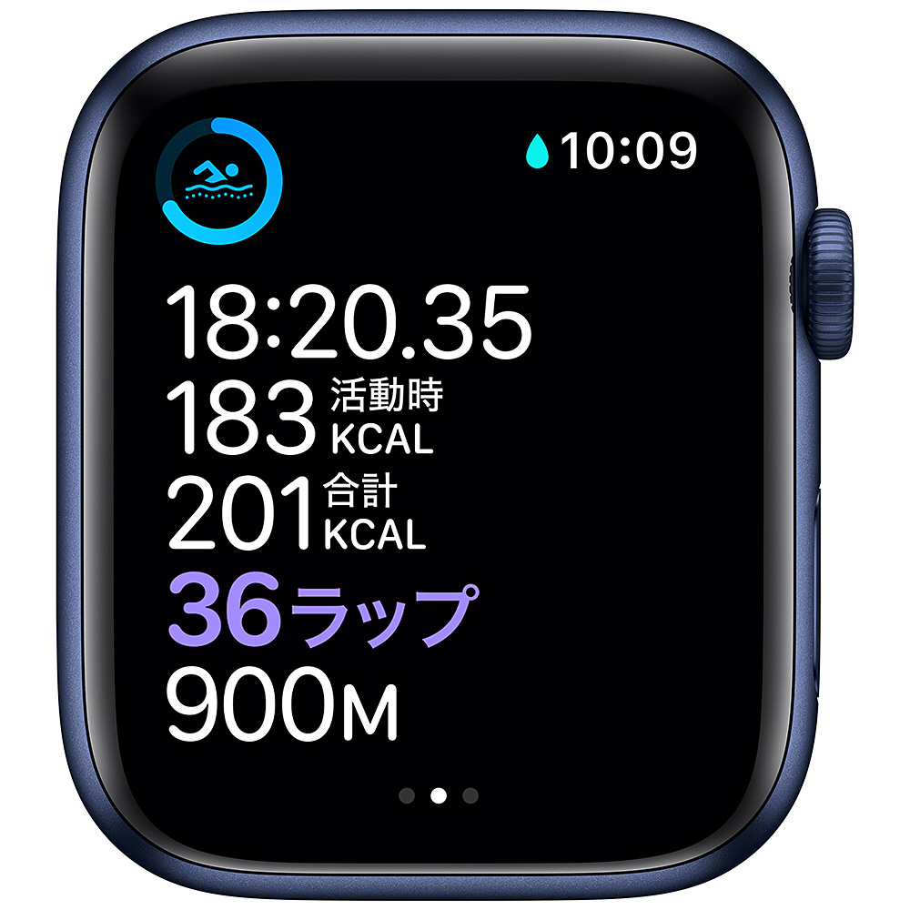 Apple Watch Series 6（GPSモデル）- 44mmブルーアルミニウムケースとディープネイビースポーツバンド - レギュラー