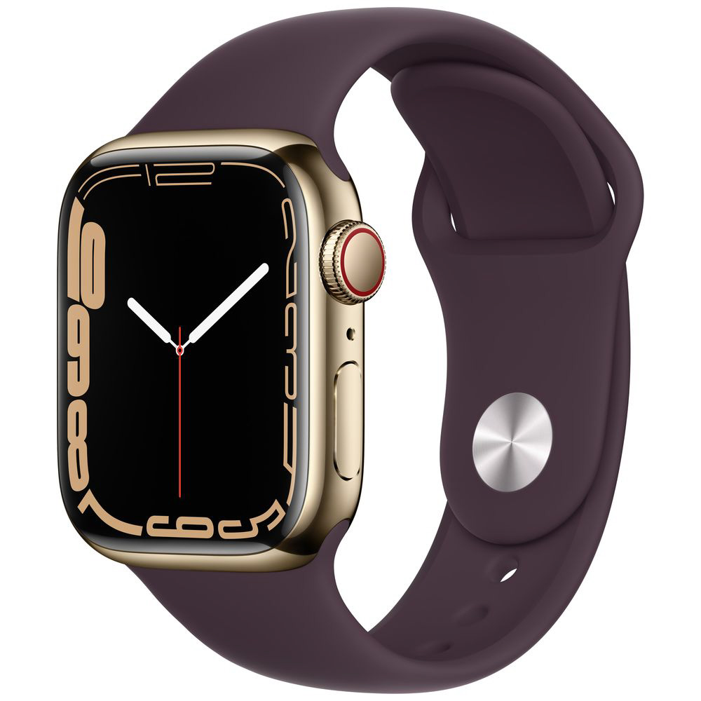 Apple Watch Series 7（GPS+Cellularモデル）- 41mmゴールドステンレススチールケースとダークチェリースポーツバンド  レギュラー ゴールドステンレススチール MKHY3J/A｜の通販はソフマップ[sofmap]