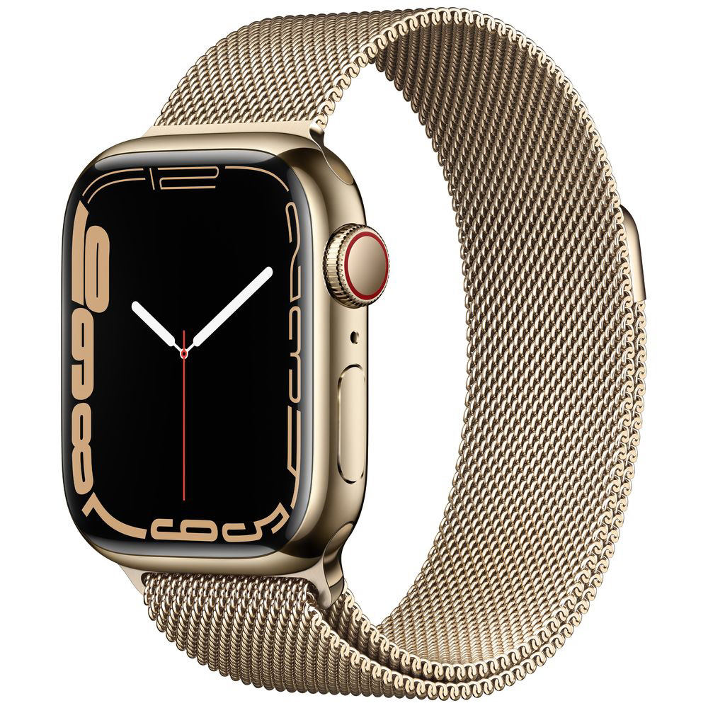 Apple Watch Series 7（GPS+Cellularモデル）- 41mmゴールドステンレススチールケースとゴールドミラネーゼループ  ゴールドステンレススチール MKJ03J/A