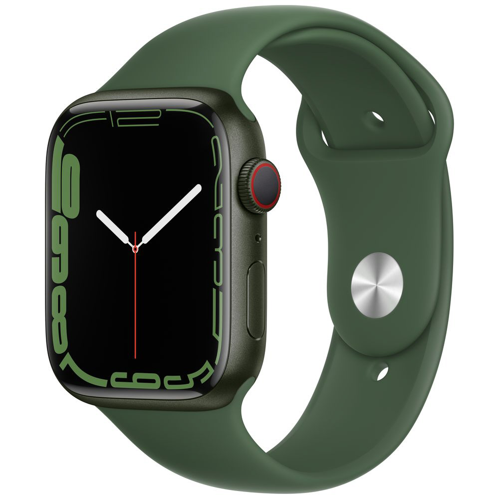 Apple Watch Series 7（GPS+Cellularモデル）- 45mmグリーンアルミニウムケースとクローバースポーツバンド  レギュラー グリーンアルミニウム MKJR3J/A｜の通販はソフマップ[sofmap]