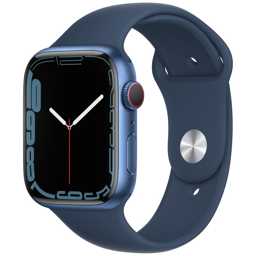 Apple Watch Series 7（GPS+Cellularモデル）- 45mmブルーアルミニウムケースとアビスブルースポーツバンド  レギュラー ブルーアルミニウム MKJT3J/A｜の通販はソフマップ[sofmap]