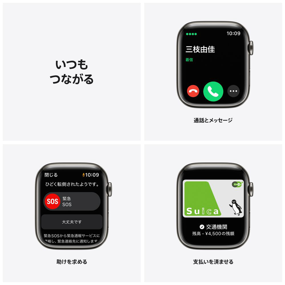 Apple Watch Series 7（GPS+Cellularモデル）-  45mmグラファイトステンレススチールケースとグラファイトミラネーゼループ グラファイトステンレススチール MKL33J/A