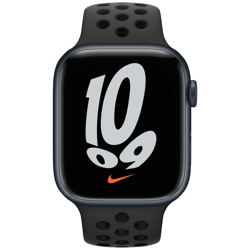 Apple Watch Nike Series 7（GPS+Cellularモデル）-  45mmミッドナイトアルミニウムケースとアンスラサイト/ブラックNikeスポーツバンド - レギュラー ミッドナイトアルミニウム MKL53J/A