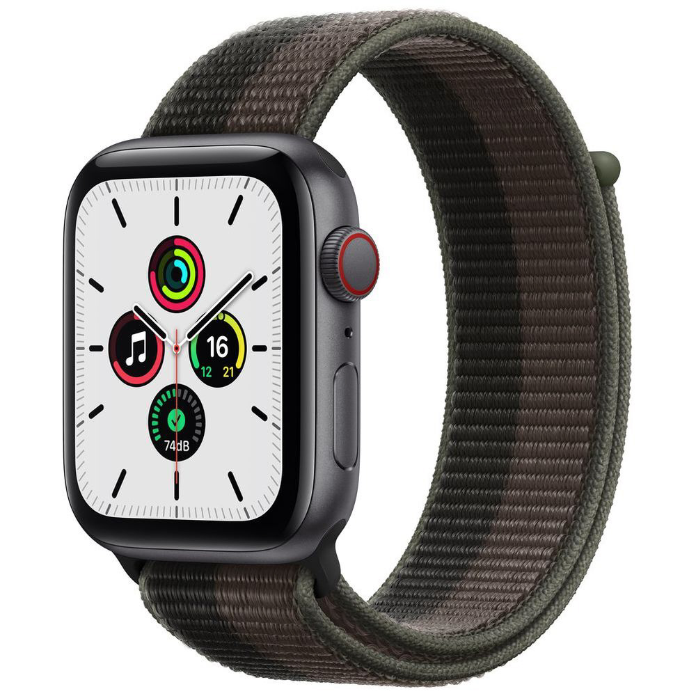 Apple Watch SE（GPS+Cellularモデル）第1世代 44mm スペースグレイアルミニウムケースとトルネード/グレイスポーツループ  MKT53J/A 【磁気充電-USB-Cケーブル同梱モデル】