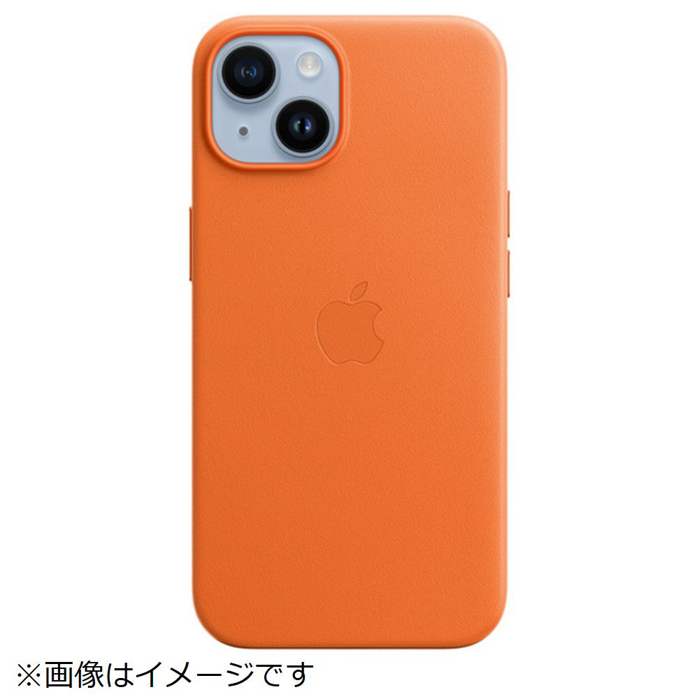 新品未開封 アップル純正 iPhone 14 レザーケース オレンジ 純正】MagSafe対応iPhone 14レザーケース オレンジ MPP83FE/A