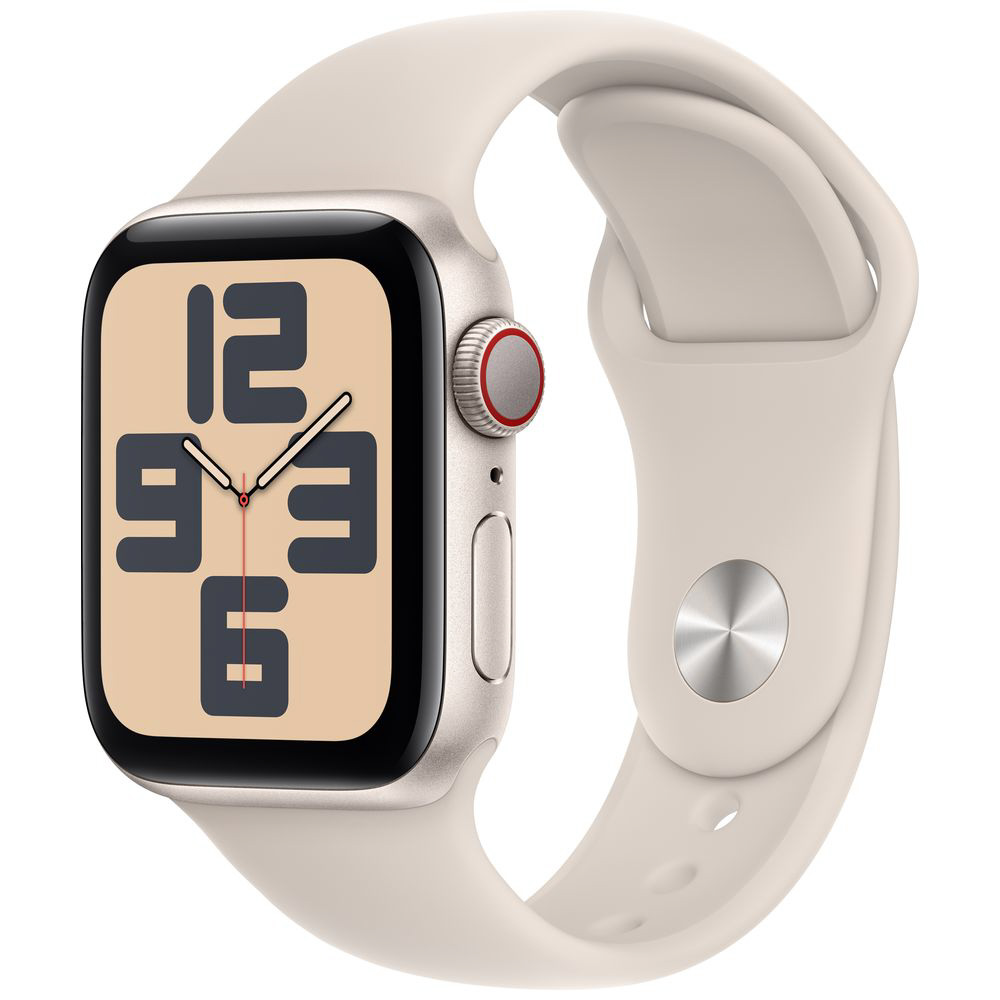 Apple Watch SE（GPS Cellularモデル）- 40mmスターライトアルミニウムケースとスターライトスポーツバンド S/M  スターライトアルミニウム MRFX3J/A｜の通販はソフマップ[sofmap]