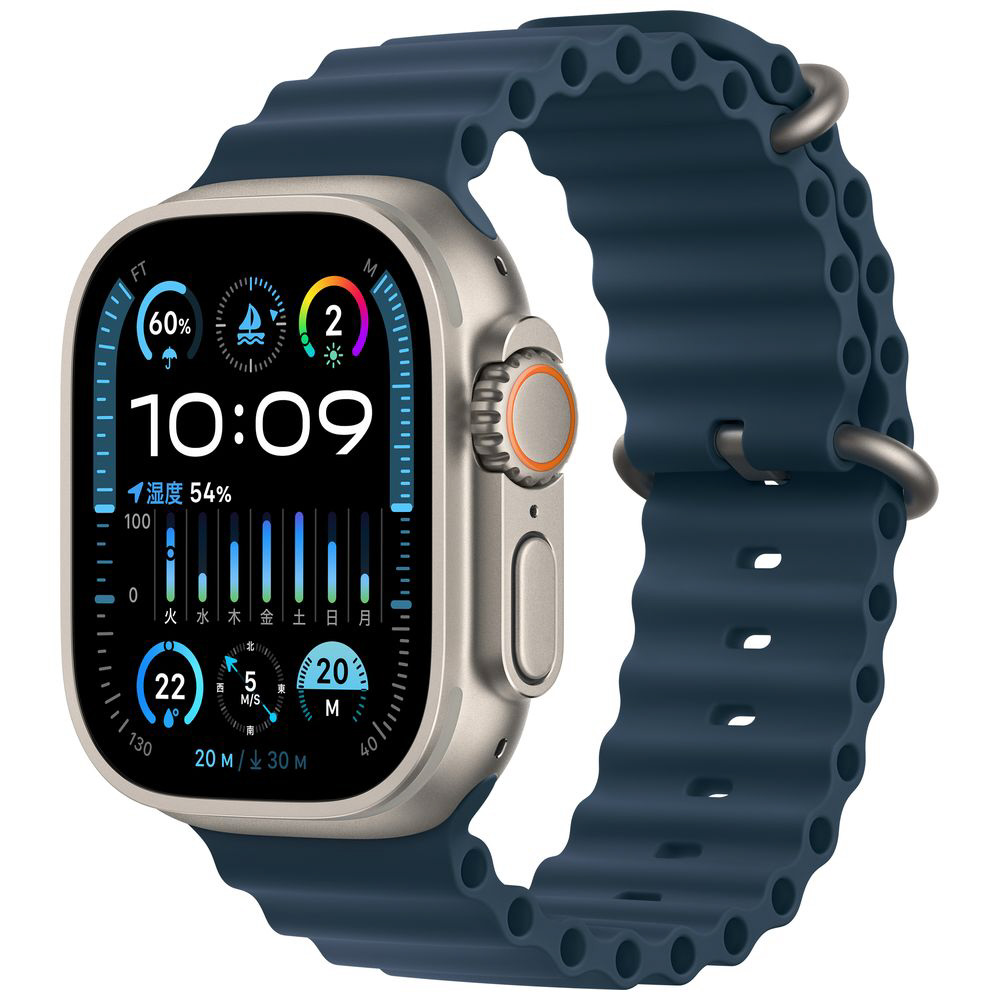 Apple Watch Ultra 2（GPS + Cellularモデル）- 49mmチタニウムケースとブルーオーシャンバンド  ブルーオーシャンバンド MREG3J/A