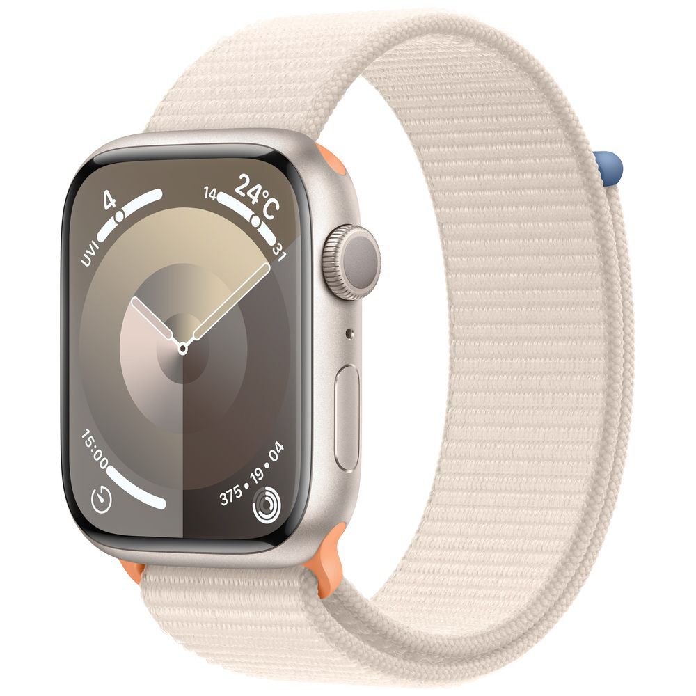 Apple Watch Series 9（GPSモデル）- 45mmスターライトアルミニウム