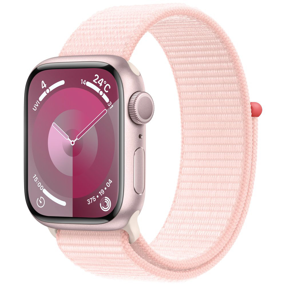 Apple Watch Series 9（GPSモデル）- 41mmピンクアルミニウムケースとライトピンクスポーツループ ピンクアルミニウム  MR953J/A ※発売日以降のお届け
