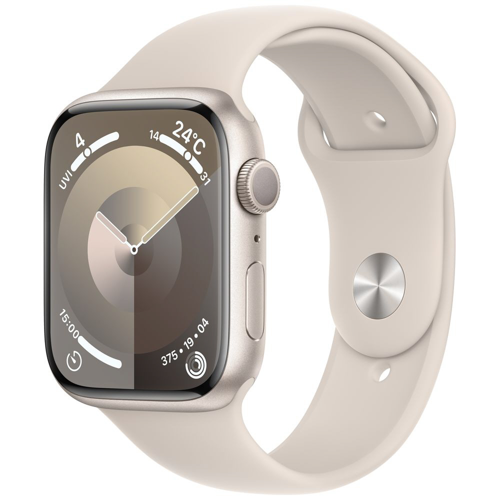 Apple Watch Series 9（GPSモデル）- 45mmスターライトアルミニウムケースとスターライトスポーツバンド S/M  スターライトアルミニウム MR963J/A｜の通販はソフマップ[sofmap]