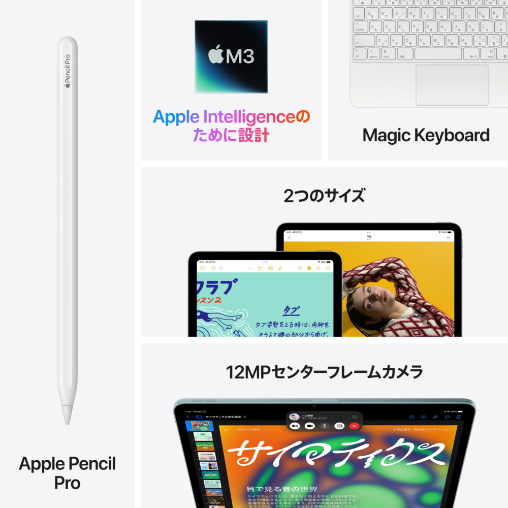 iPad Air 11インチ (M3) 128GB MCFV4J/A スペースグレイ 国内版SIM