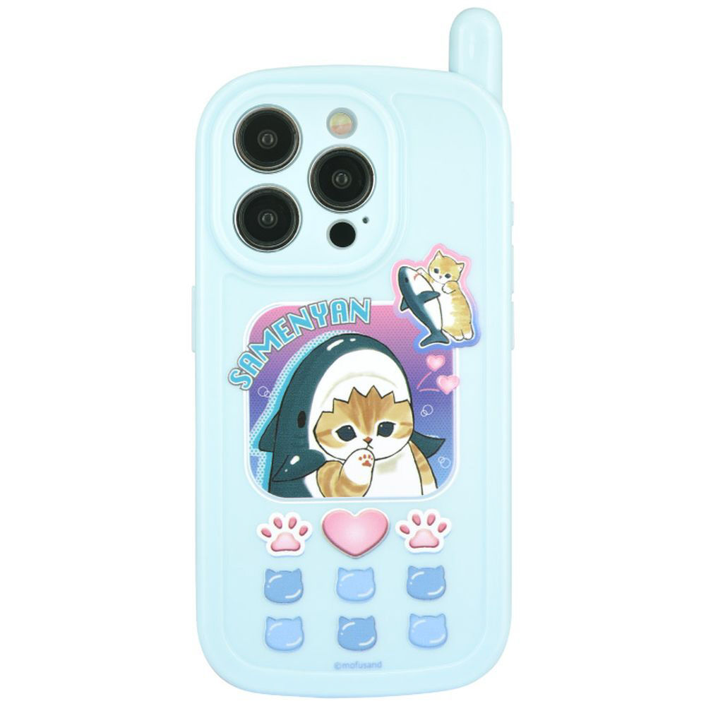 mofusand iPhone15 Pro 対応 レトロガラケー風ケース サメにゃん MOFU-39A