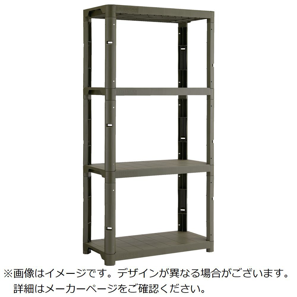 ＴＲＵＳＣＯ　プラ棚　高さ１８００?４段タイプ　コーナーキャップ４個付　つや消しОＤ TPT6344CMOD