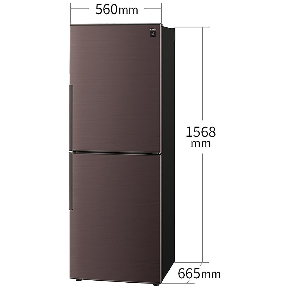 冷蔵庫 アコールブラウン SJ-PD28P-T ［幅56cm /280L /2ドア /右開き 
