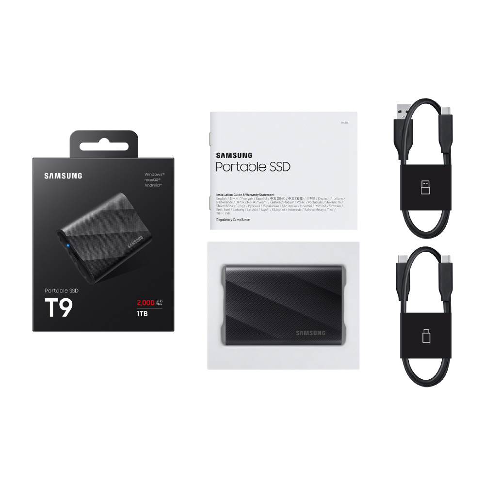 MU-PG1T0B-IT 外付けSSD USB-C＋USB-A接続 Portable SSD T9(Android