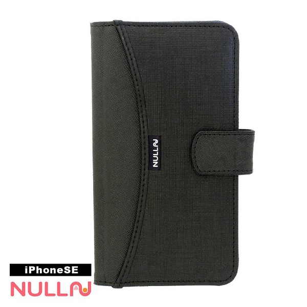【在庫限り】 iPhone SE用　NULL FASHION WALLET CASE ブラック　BLNL-001-BK　ポケット付