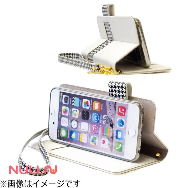 【在庫限り】 iPhone SE用　NULL CHIDORI STRIPE CASE　ホワイト　BLNL-002-WH　スタンド機能  ポケット付＋ハンドストラップ 【864】