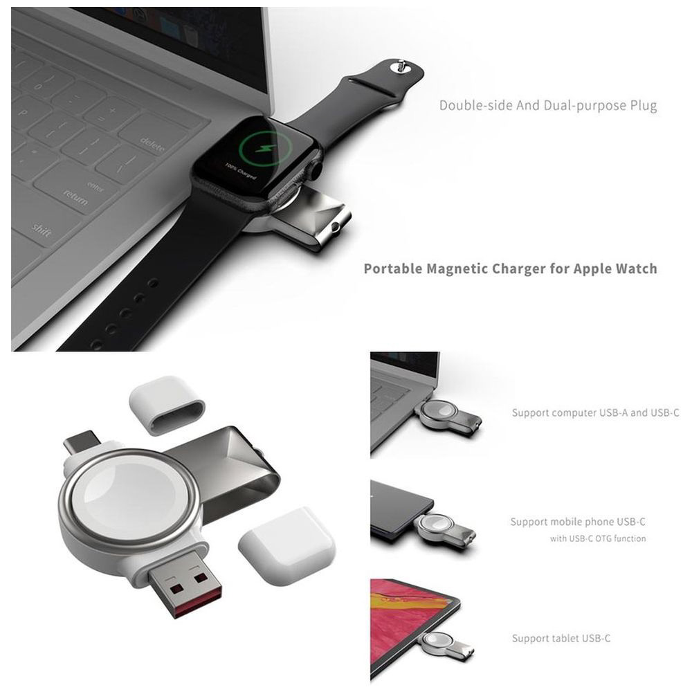 Apple Watch 充電器 2way(USB-A、USB-C) f0z