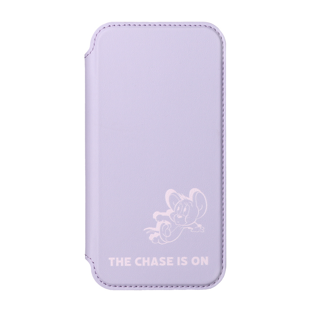 iPhone 12 mini用 ガラスフリップケース [トムとジェリー/ラベンダー