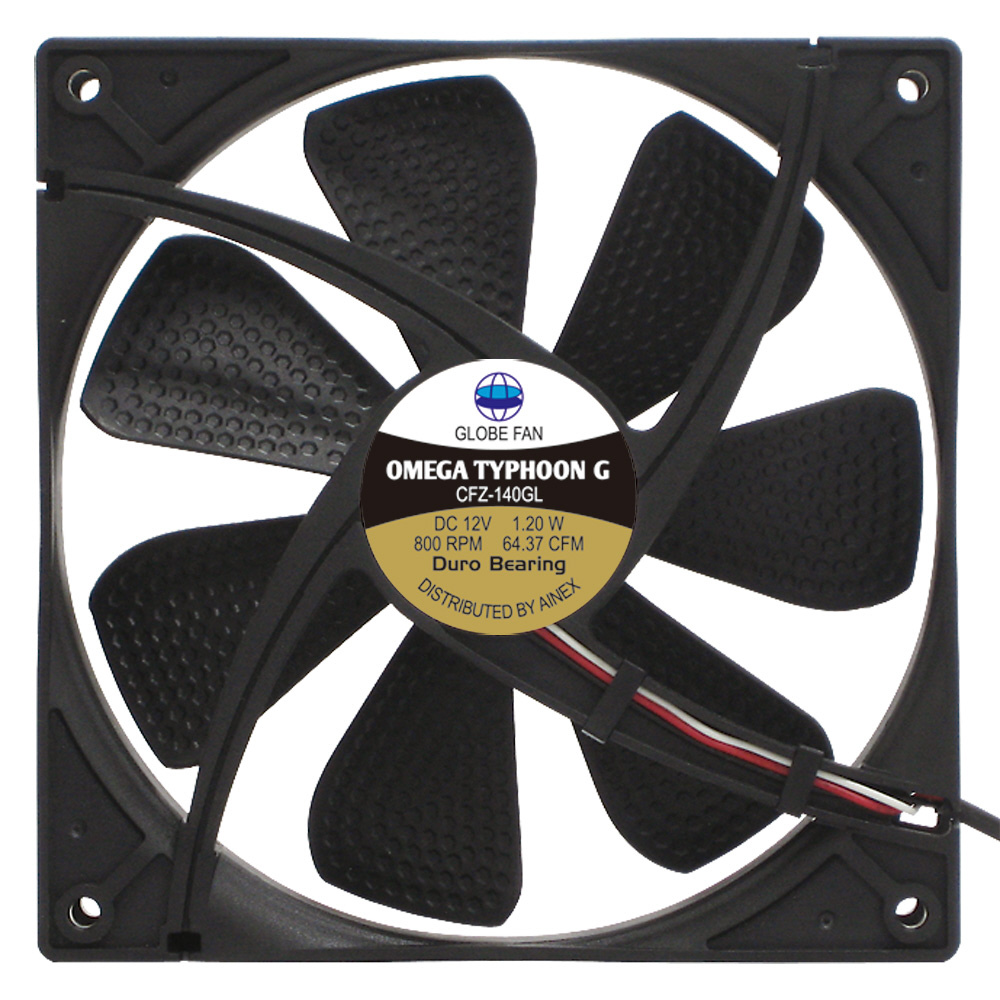 ⭐️新品 Ainex OMEGA TYPHOON G 140mmファン×4個セット ケースファン [140mm /800RPM] OMEGA TYPHOON G 140mm 究極静音