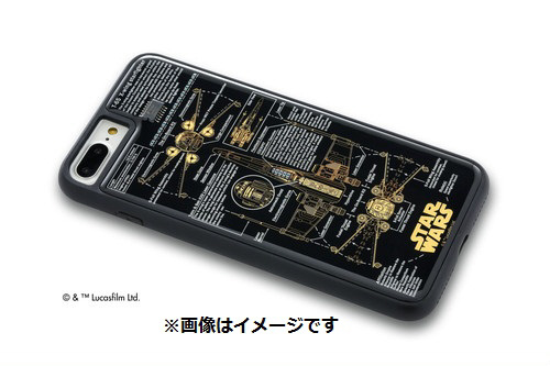 iPhone 8 Plus用 STAR WARS FLASH X-WING 基板アートケース 黒 P7P060B