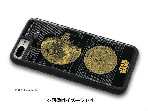 iPhone 8 Plus用 STAR WARS FLASH デス・スター 基板アートケース 黒