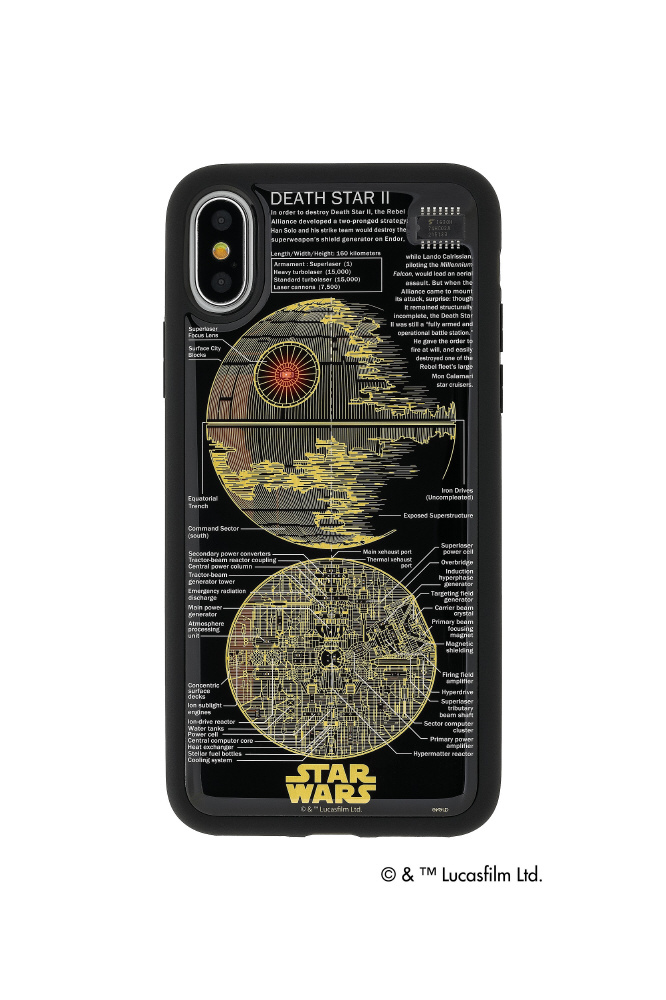 iPhone X用 STAR WARS FLASH デス・スター 基板アートケース 黒 PX070B