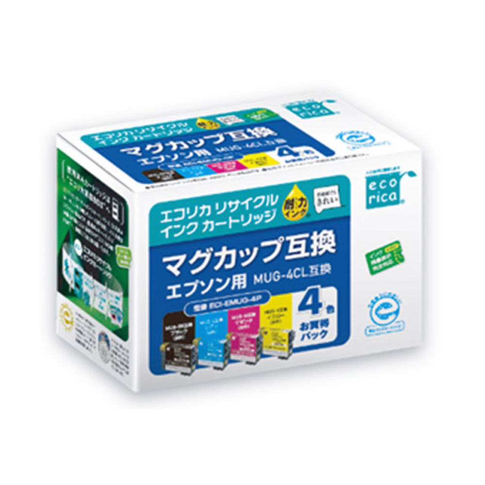 互換リサイクルインクカートリッジ [エプソン MUG-4CL] 4色パック ECI