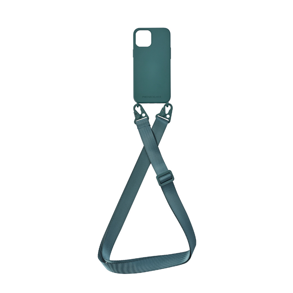 iPhone 2022 6.1 2眼 バンドネックストラップ付きシリコンケース