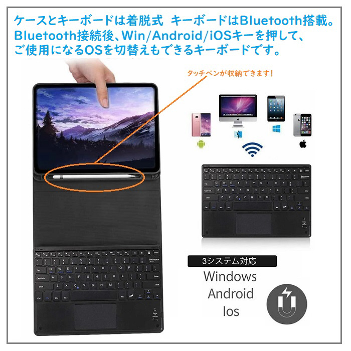 10.9インチ iPad（第10世代）用 キーボード＆ケース シーブルー RM