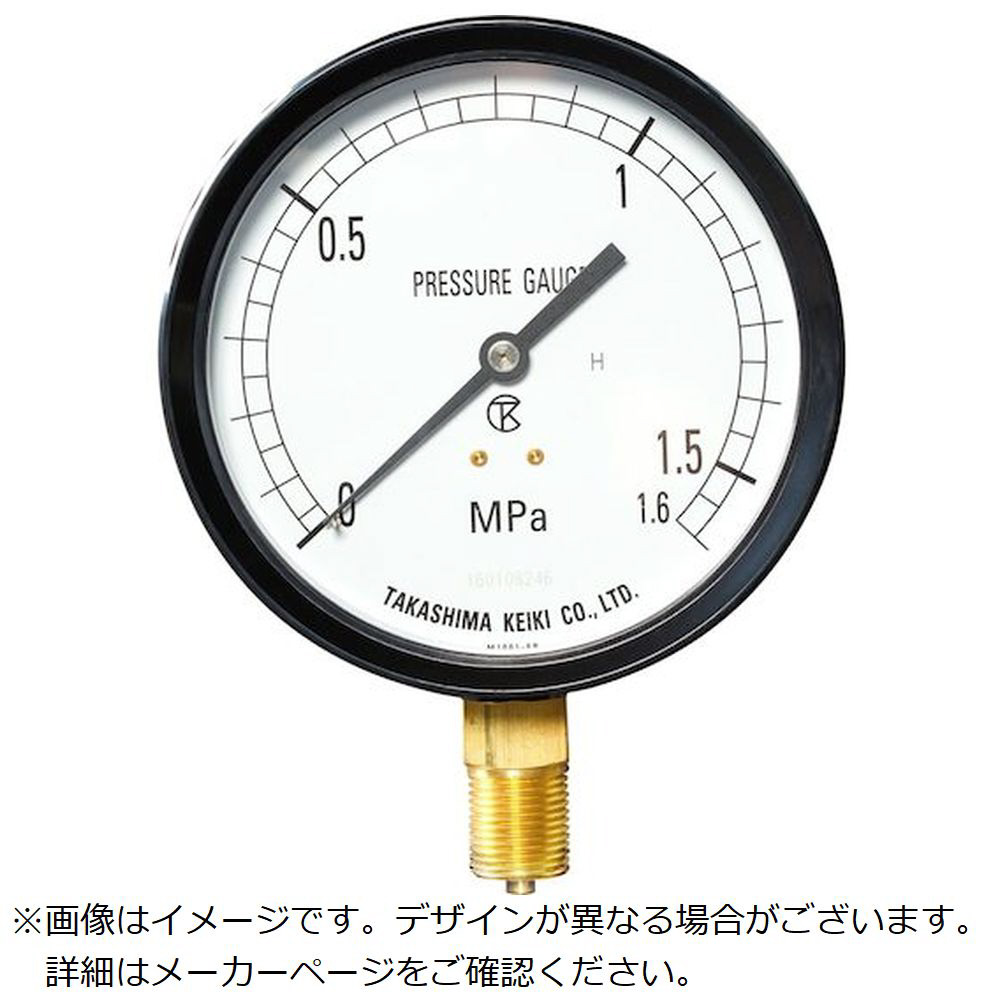 高島計器 プラスチック圧力計(A枠立型・φ100)圧力レンジ0.0〜6MPa G3 8