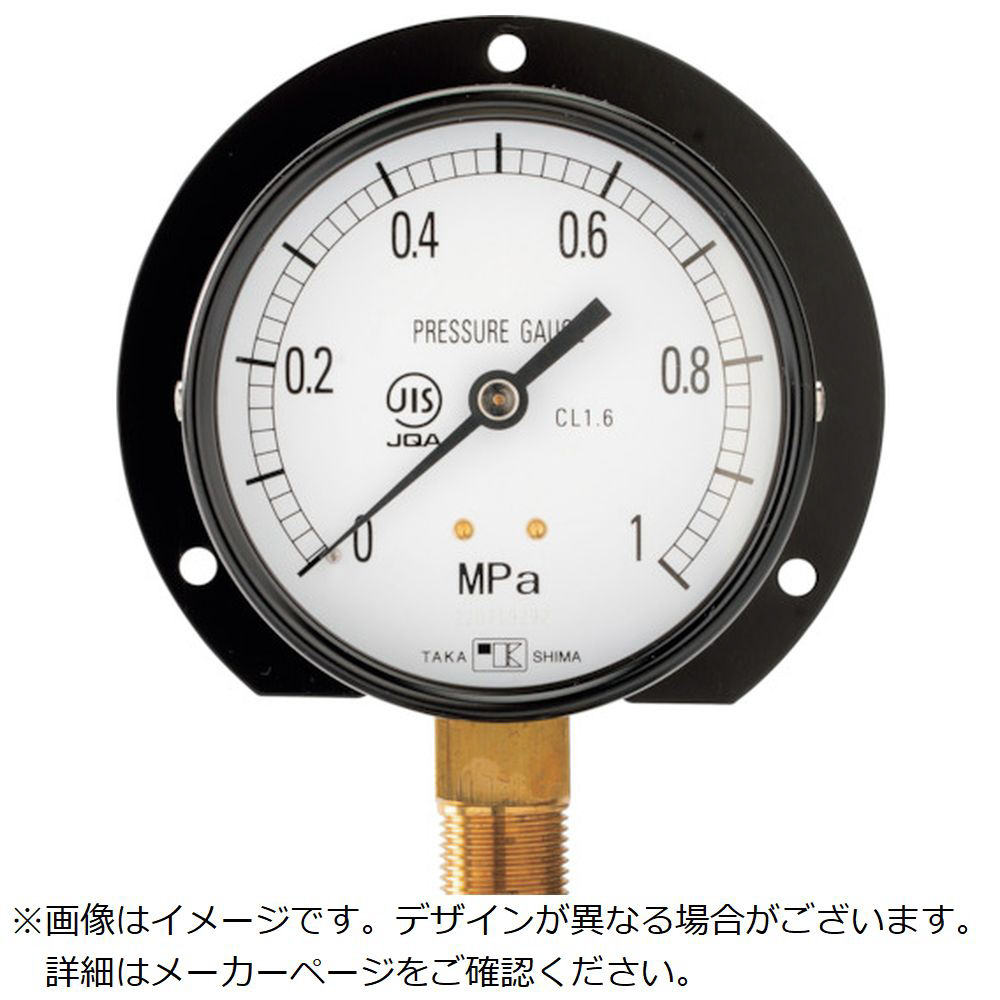 □高島 ステンレス圧力計(B枠立型・φ100)圧力レンジ0.0～25MPa G3/8