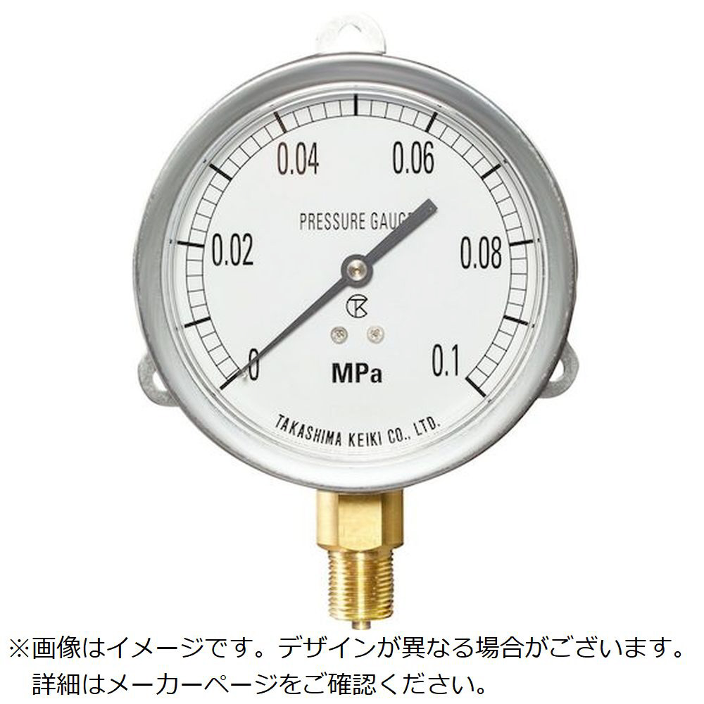 高島 密閉形圧力計（Ｂ枠立型・φ７５）圧力レンジ０．０～１ＭＰａ