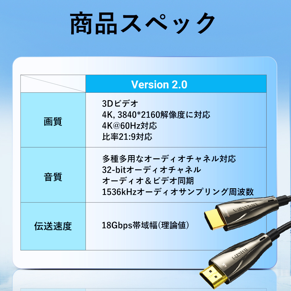 業務用 オプティカルHDMI HDケーブル 20m 亜鉛合金タイプ ブラック AL