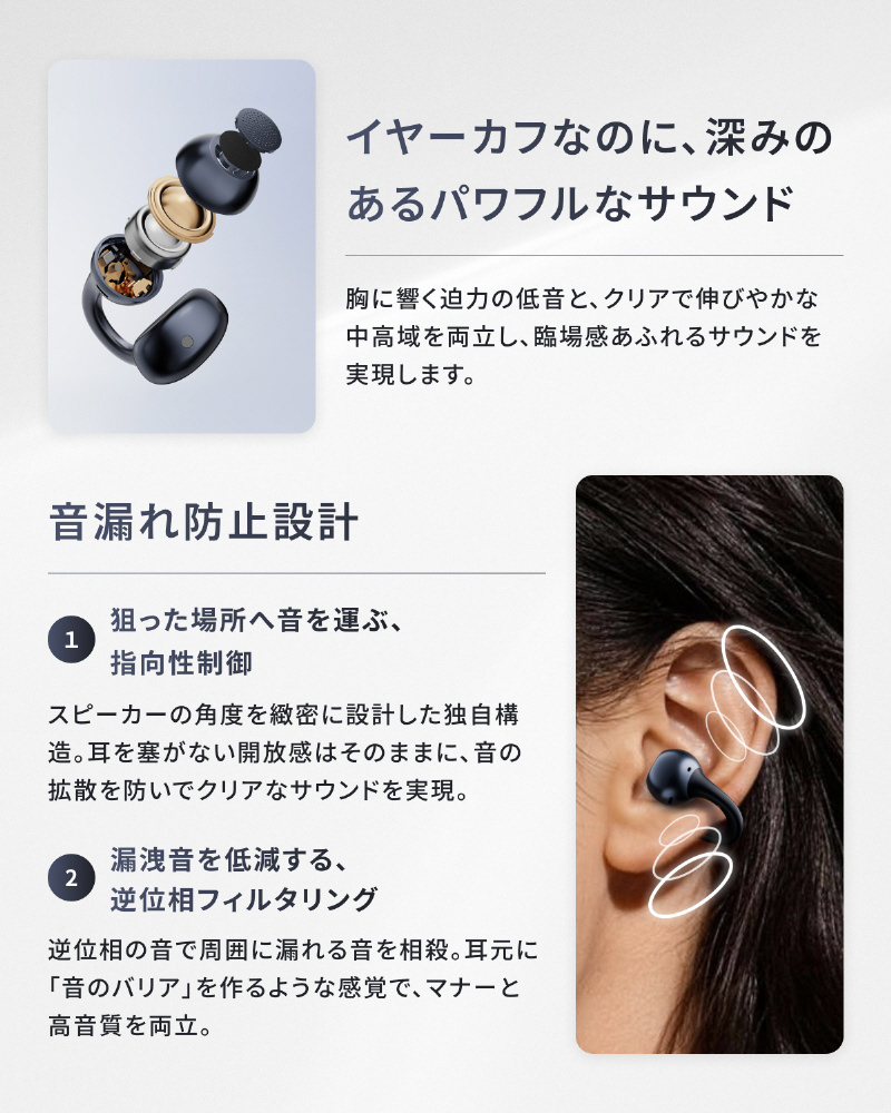 オープンイヤーカフ型イヤホン REGZA(レグザ) インディゴ RB-A1S(ID