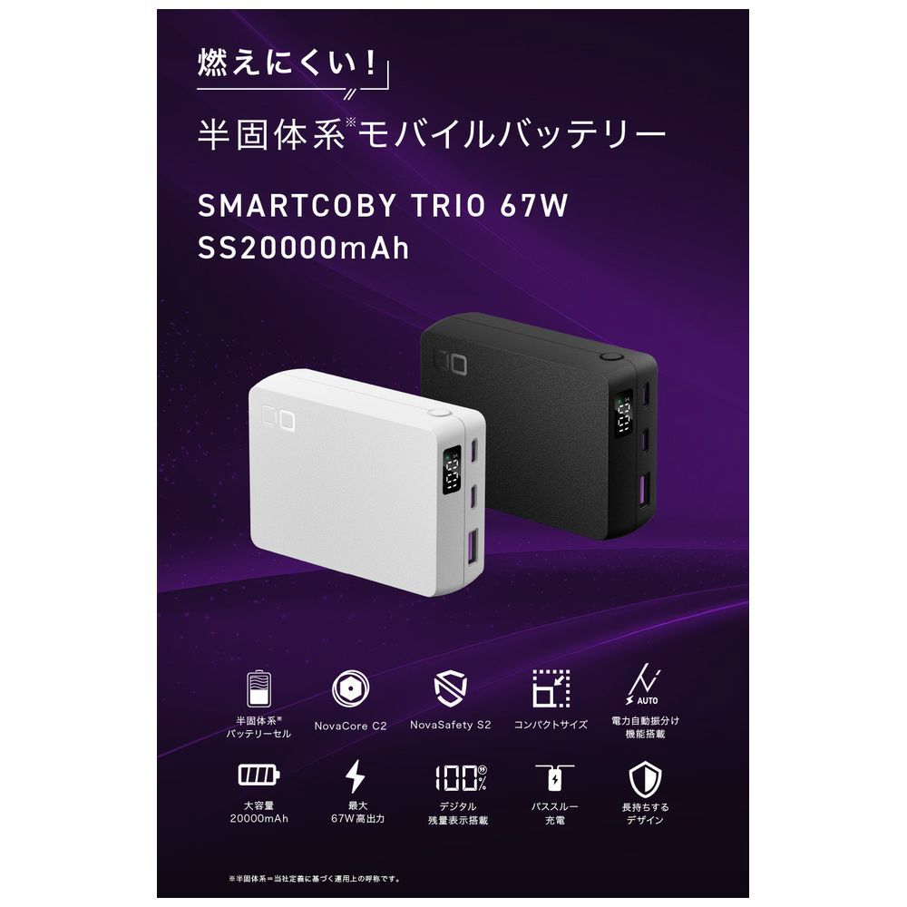 SMARTCOBY TRIO 67W SS20000mAh ホワイト CIO-MB67W2C1A-SSA20000-WH