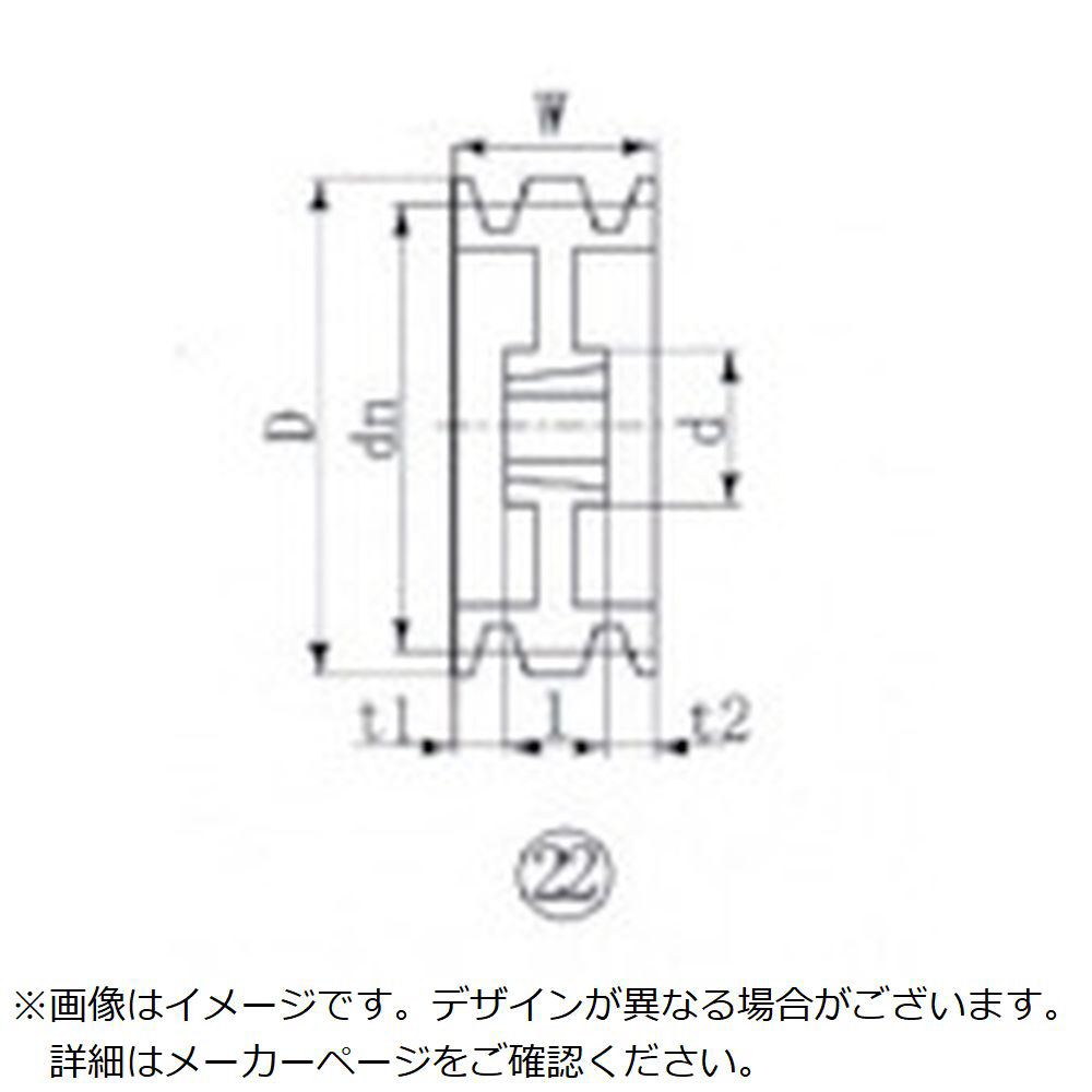 EVN ブッシングプーリーSPB218mm溝数6 265 x 265 x 115 mm SPB218-6-