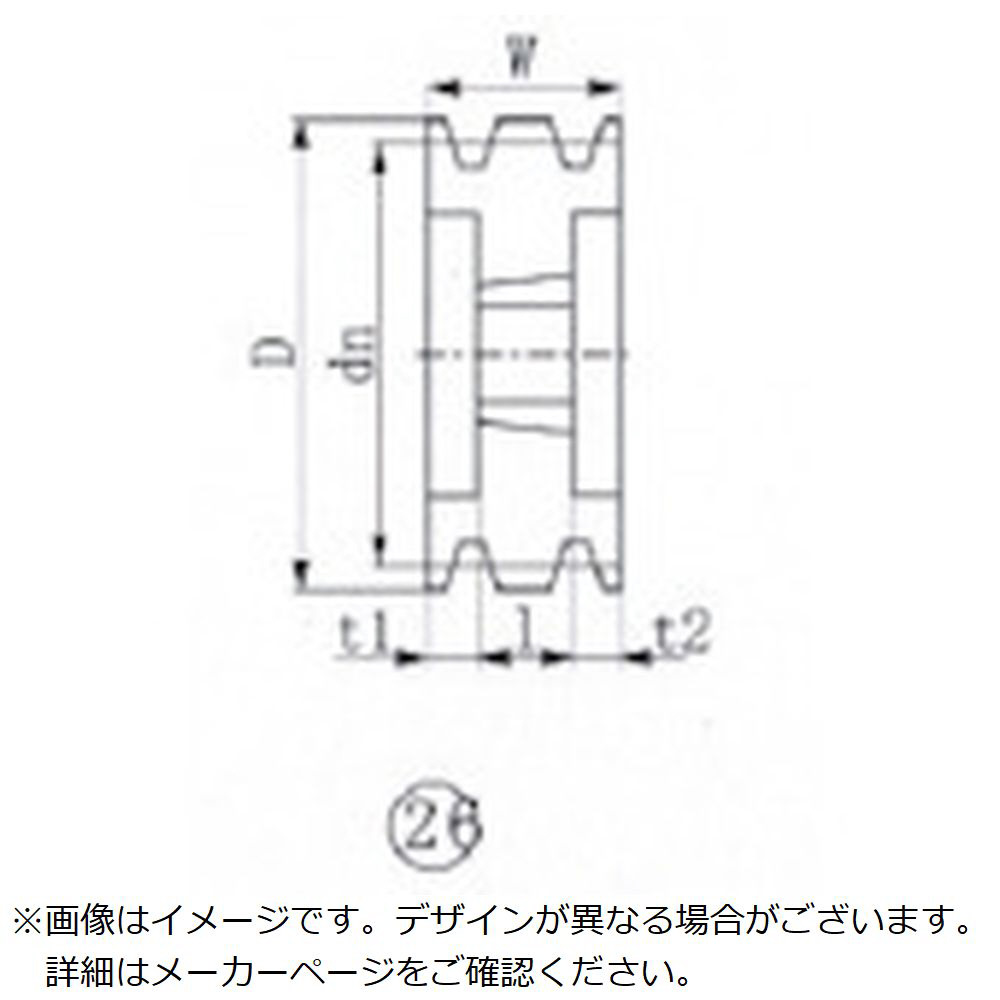 EVN ブッシングプーリー SPB 206mm 溝数2 SPB206-2 - 材料、部品