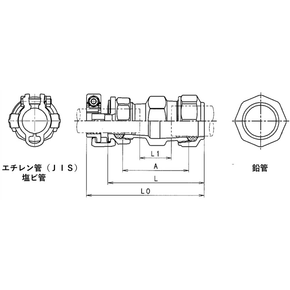 ＳＫカワニシ 鉛管１種×塩ビ管用異種継手 ＳＫＸ鉛管用異種ソケット