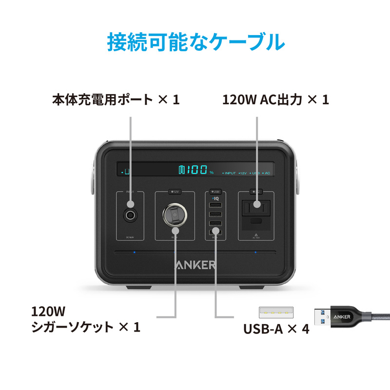 ポータブル電源 PowerHouse ブラック A1701511-9 [6出力 /DC充電