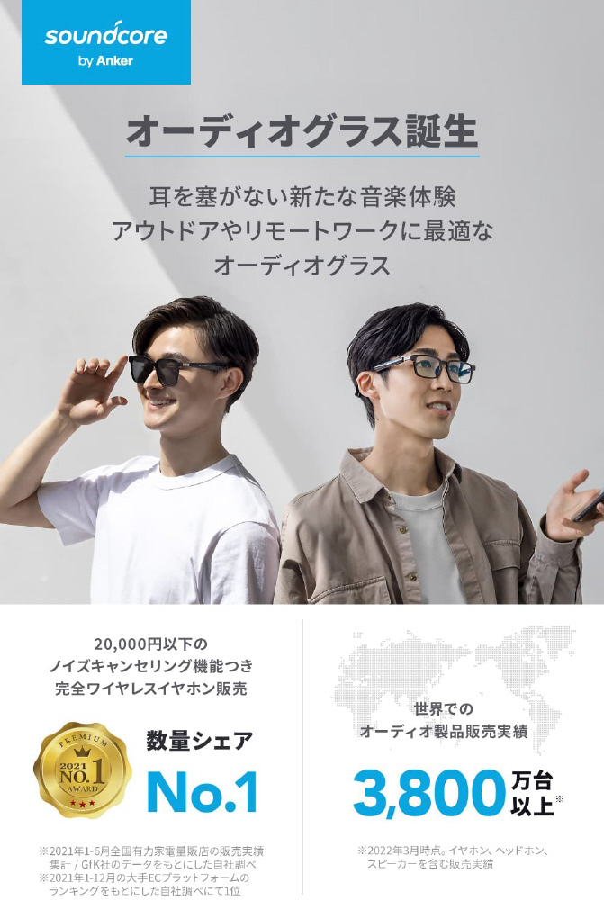 オーディオグラス Soundcore Frames Landmark A3600012 ［Bluetooth
