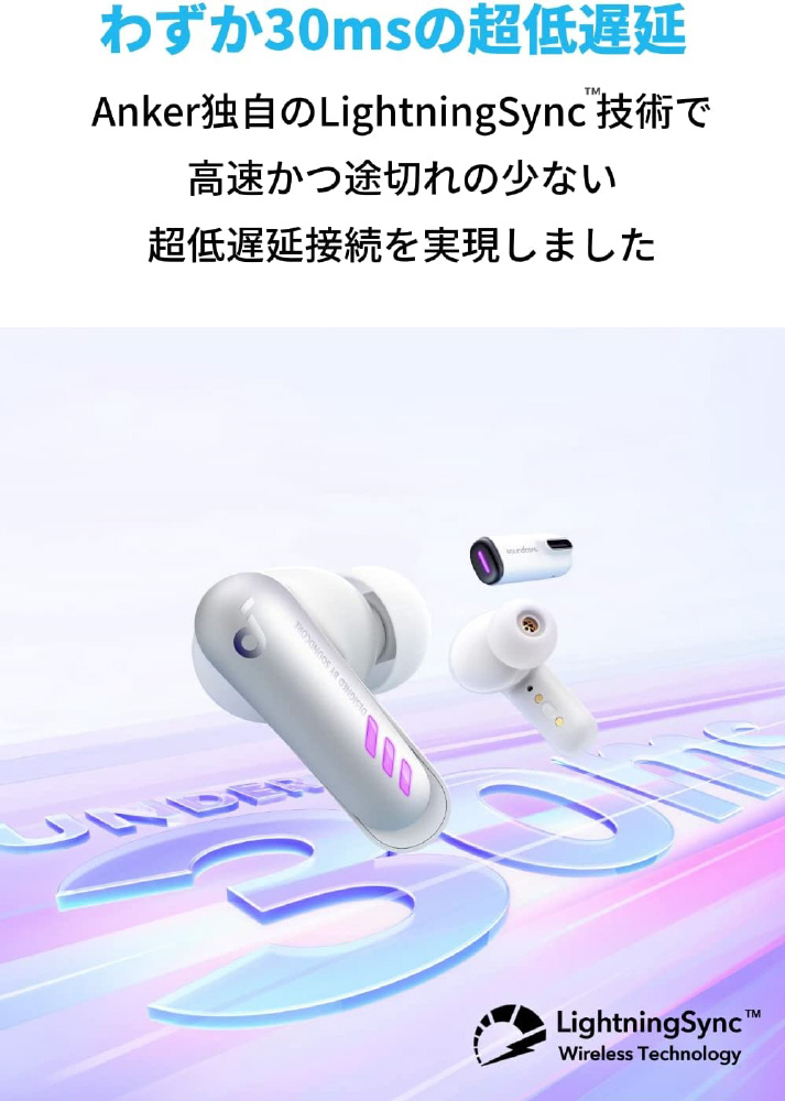 完全ワイヤレスイヤホン Soundcore VR P10 White A3850Z21