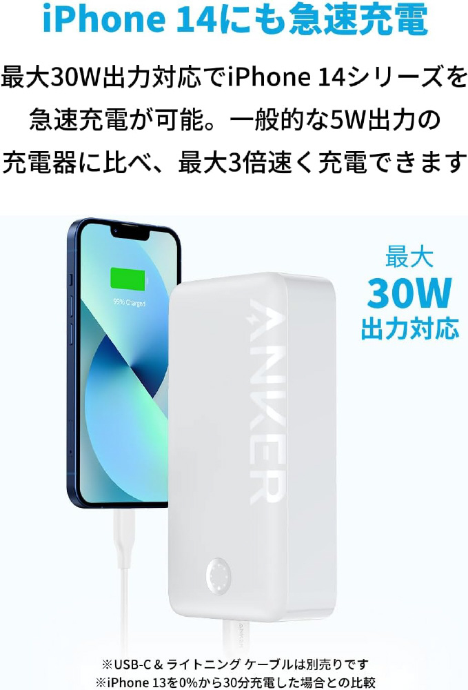 モバイルバッテリー Anker 347 Power Bank (PowerCore 40000) ホワイト