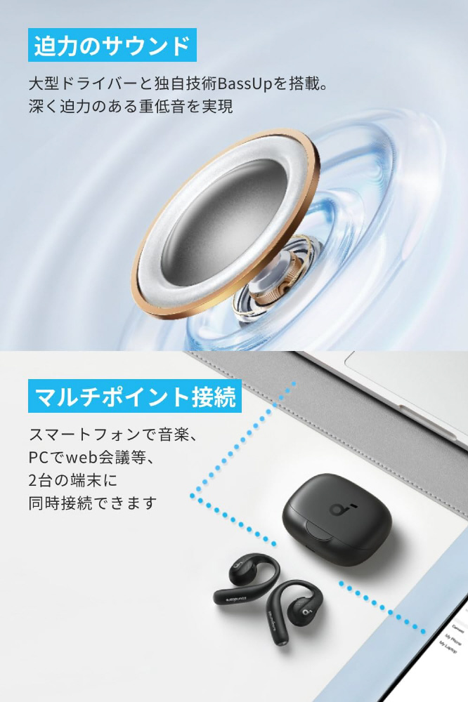 soundcore AeroFit ワイヤレスイヤホン（ホワイト） Soundcore AeroFit Pro | オープンイヤーイヤホンの製品情報